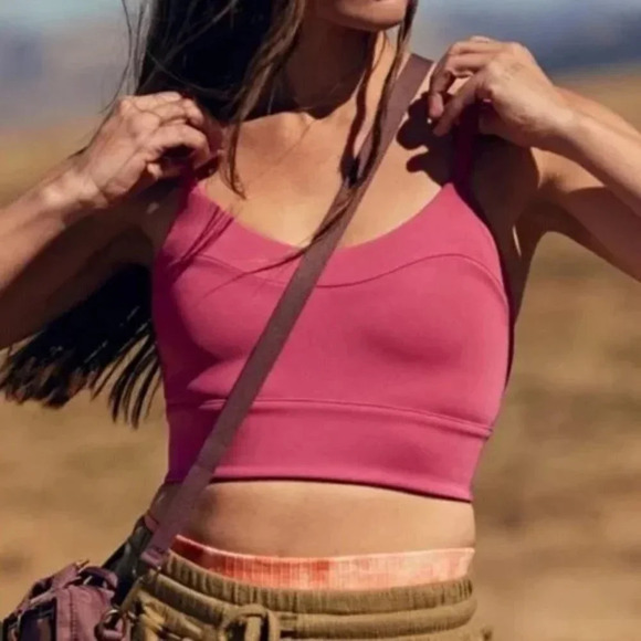 Free People Beat The Heat Reversible Sports Bra Wild Raspberry Fig NWT Sz  XS - Picture 5 of 11